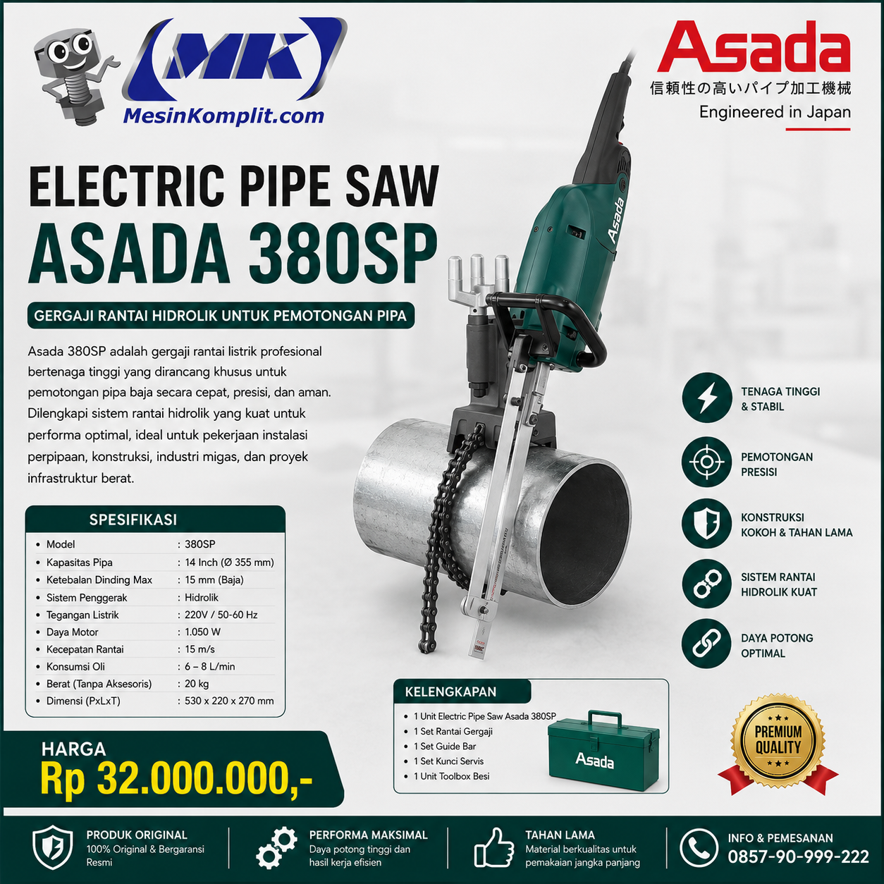 Gergaji Pipa Besi Asada (...